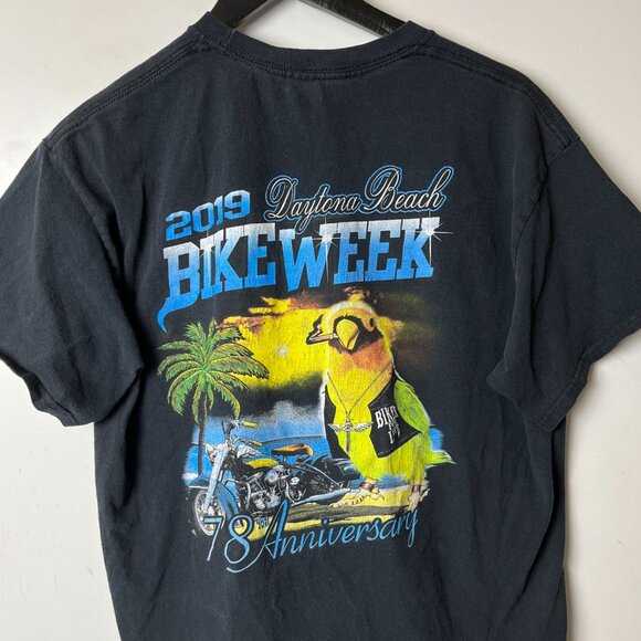 2019 Daytona Beach Bike Week T Shirt Adult Black Large L Motor Graphic Tee Logo - Picture 6 of 16